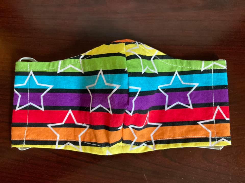 Rainbow Stripe and Stars Mask